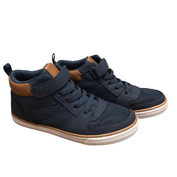 The Children’s Place Boys Size 5 High Top Sneakers Hook and Loop Navy EUC - Picture 4 of 10
